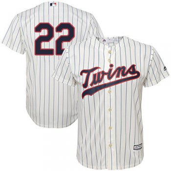 Twins #22 Miguel Sano Cream Strip Cool Base Stitched Youth Baseball Jersey