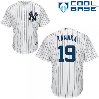 Yankees #19 Masahiro Tanaka White Stitched Youth Baseball Jersey