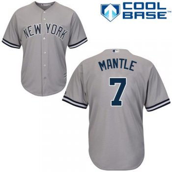 Yankees #7 Mickey Mantle Stitched Grey Youth Baseball Jersey