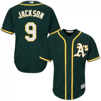 Athletics #9 Reggie Jackson Green Cool Base Stitched Youth Baseball Jersey