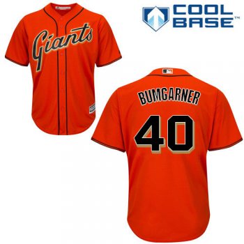 Giants #40 Madison Bumgarner Orange Alternate Stitched Youth Baseball Jersey