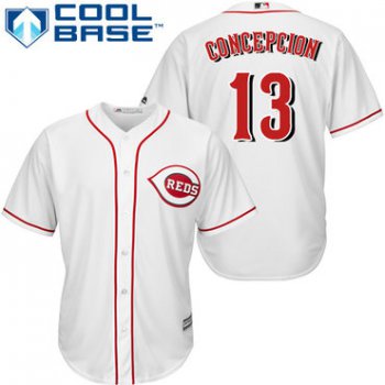 Reds #13 Dave Concepcion White Cool Base Stitched Youth Baseball Jersey