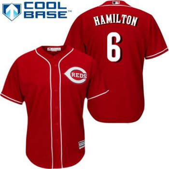 Reds #6 Billy Hamilton Red Cool Base Stitched Youth Baseball Jersey