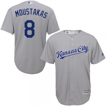 Royals #8 Mike Moustakas Grey Cool Base Stitched Youth Baseball Jersey