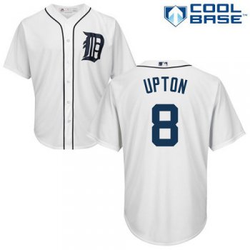 Tigers #8 Justin Upton White Cool Base Stitched Youth Baseball Jersey