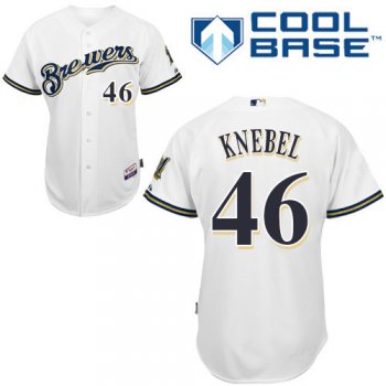 Brewers #46 Corey Knebel White Cool Base Stitched Youth Baseball Jersey