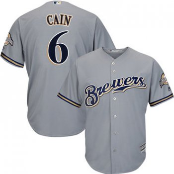 Brewers #6 Lorenzo Cain Grey Cool Base Stitched Youth Baseball Jersey