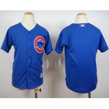 Cubs Blank Blue Cool Base Stitched Youth Baseball Jersey
