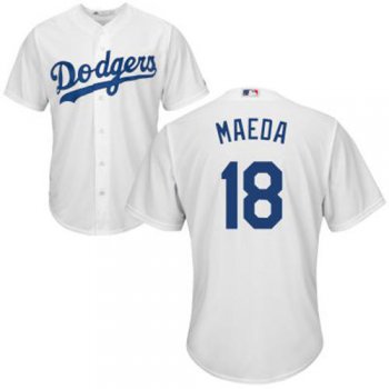 Dodgers #18 Kenta Maeda White Cool Base Stitched Youth Baseball Jersey