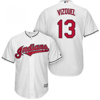 Indians #13 Omar Vizquel White Home Stitched Youth Baseball Jersey
