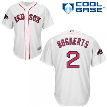 Red Sox #2 Xander Bogaerts White Cool Base 2018 World Series Champions Stitched Youth Baseball Jersey