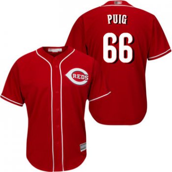 Reds #66 Yasiel Puig Red Cool Base Stitched Youth Baseball Jersey