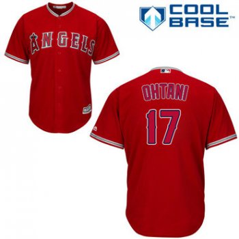 Angels #17 Shohei Ohtani Red Cool Base Stitched Youth Baseball Jersey