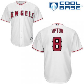 Angels #8 Justin Upton White Cool Base Stitched Youth Baseball Jersey