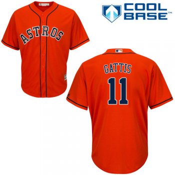 Astros #11 Evan Gattis Orange Cool Base Stitched Youth Baseball Jersey