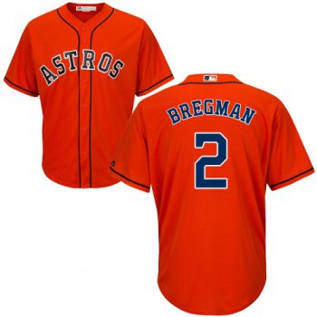 Astros #2 Alex Bregman Orange Cool Base Stitched Youth Baseball Jersey