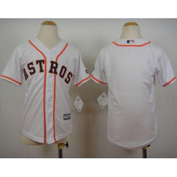 Astros Blank White Cool Base Stitched Youth Baseball Jersey