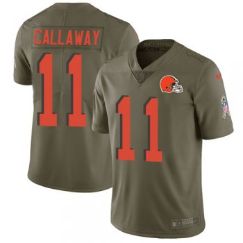 Browns #11 Antonio Callaway Olive Youth Stitched Football Limited 2017 Salute to Service Jersey