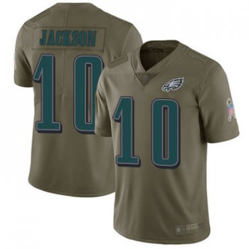 Eagles #10 DeSean Jackson Olive Youth Stitched Football Limited 2017 Salute to Service Jersey