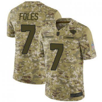 Jaguars #7 Nick Foles Camo Youth Stitched Football Limited 2018 Salute to Service Jersey