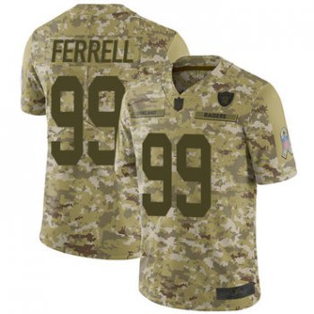 Raiders #99 Clelin Ferrell Camo Youth Stitched Football Limited 2018 Salute to Service Jersey