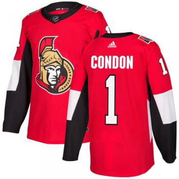 Kid Adidas Senators 1 Mike Condon Red Home Authentic Stitched NHL Jersey