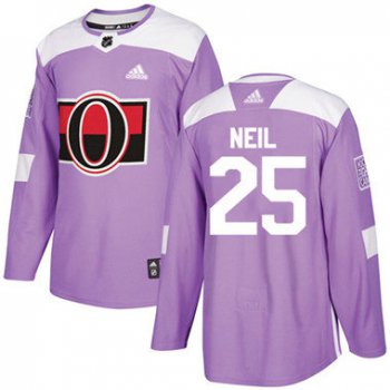 Kid Adidas Senators 25 Chris Neil Purple Authentic Fights Cancer Stitched NHL Jersey