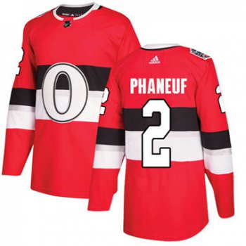 Kid Adidas Senators 2 Dion Phaneuf Red Authentic 2017 100 Classic Stitched NHL Jersey