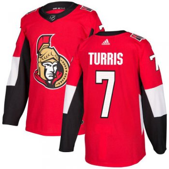 Kid Adidas Senators 7 Kyle Turris Red Home Authentic Stitched NHL Jersey