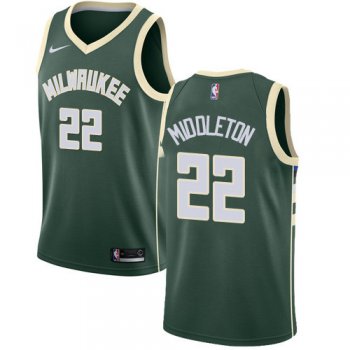 Youth Milwaukee Bucks #22 Khris Middleton Green Basketball Swingman Icon Edition Jersey