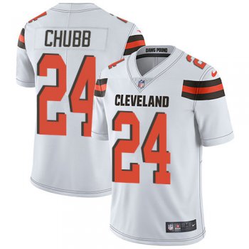 Youth Nike Browns 24 Nick Chubb White Stitched NFL Vapor Untouchable Limited Jersey