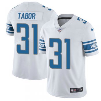 Kids Nike Lions 31 Teez Tabor White Stitched NFL Vapor Untouchable Limited Jersey