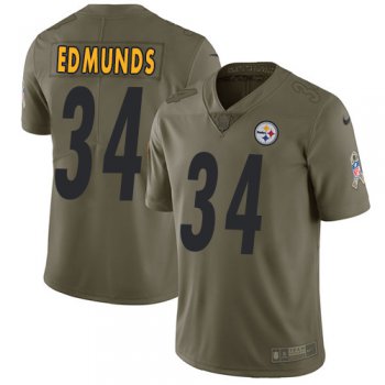 Nike Steelers #34 Terrell Edmunds Olive Youth Stitched NFL Limited 2017 Salute to Service Jersey