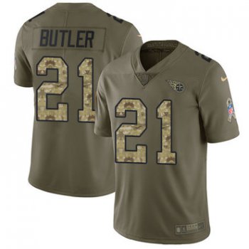 Nike Titans #21 Malcolm Butler Olive Camo Youth Stitched NFL Limited 2017 Salute to Service Jersey