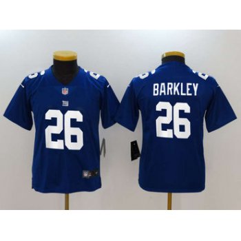 Nike Giants #26 Saquon Barkley Royal Youth 2018 NFL Draft Pick Limited Jersey