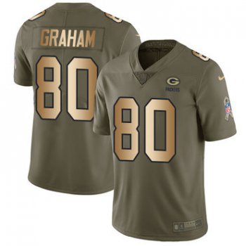 Nike Packers #80 Jimmy Graham Olive Gold Youth Stitched NFL Limited 2017 Salute to Service Jersey