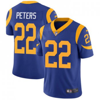 Nike Rams #22 Marcus Peters Royal Blue Alternate Youth Stitched NFL Vapor Untouchable Limited Jersey