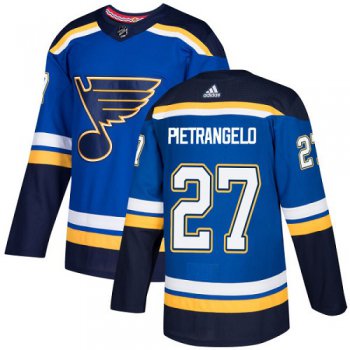Adidas St. Louis Blues #27 Alex Pietrangelo Blue Home Authentic Stitched Youth NHL Jersey