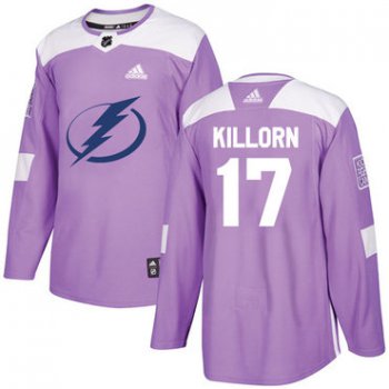 Adidas Tampa Bay Lightning #17 Alex Killorn Purple Authentic Fights Cancer Stitched Youth NHL Jersey
