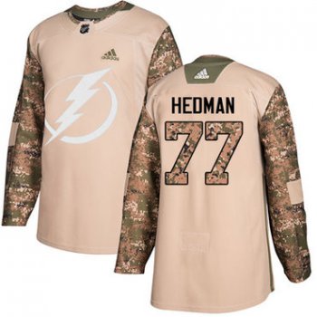 Adidas Tampa Bay Lightning #77 Victor Hedman Camo Authentic 2017 Veterans Day Stitched Youth NHL Jersey