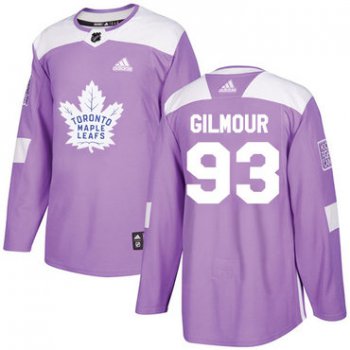 Adidas Toronto Maple Leafs #93 Doug Gilmour Purple Authentic Fights Cancer Stitched Youth NHL Jersey