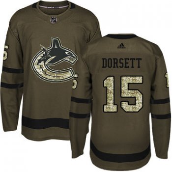 Adidas Vancouver Canucks #15 Derek Dorsett Green Salute to Service Youth Stitched NHL Jersey