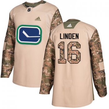 Adidas Vancouver Canucks #16 Trevor Linden Camo Authentic 2017 Veterans Day Youth Stitched NHL Jersey