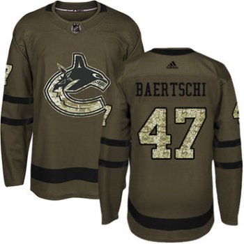 Adidas Vancouver Canucks #47 Sven Baertschi Green Salute to Service Youth Stitched NHL Jersey