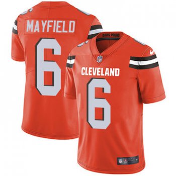Nike Browns #6 Baker Mayfield Orange Alternate Youth Stitched NFL Vapor Untouchable Limited Jersey
