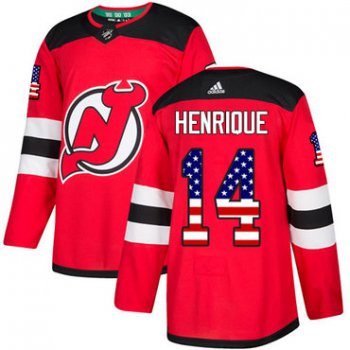 Adidas New Jersey Devils #14 Adam Henrique Red Home Authentic USA Flag Stitched Youth NHL Jersey