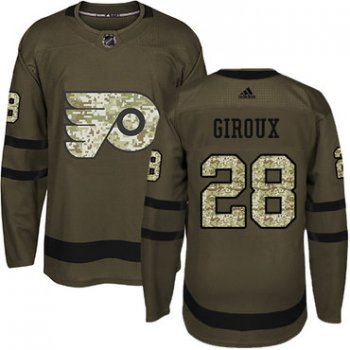 Adidas Philadelphia Flyers #28 Claude Giroux Green Salute to Service Stitched Youth NHL Jersey