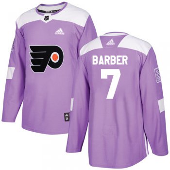 Adidas Philadelphia Flyers #7 Bill Barber Purple Authentic Fights Cancer Stitched Youth NHL Jersey