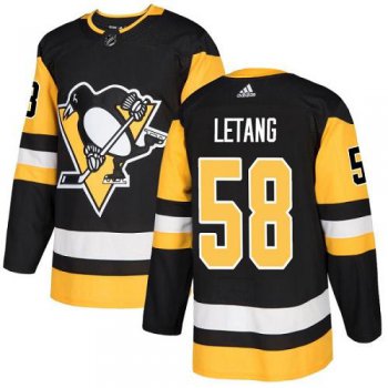 Adidas Pittsburgh Penguins #58 Kris Letang Black Home Authentic Stitched Youth NHL Jersey