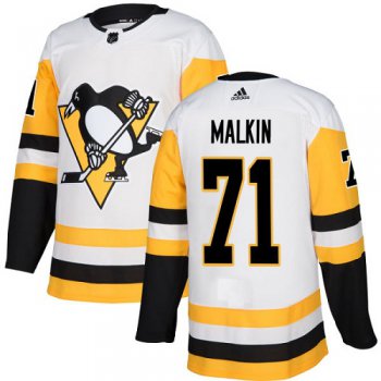 Adidas Pittsburgh Penguins #71 Evgeni Malkin White Road Authentic Stitched Youth NHL Jersey